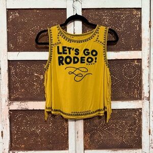 Double D Ranch Mustard Let’s Rodeo Tank Top size XS